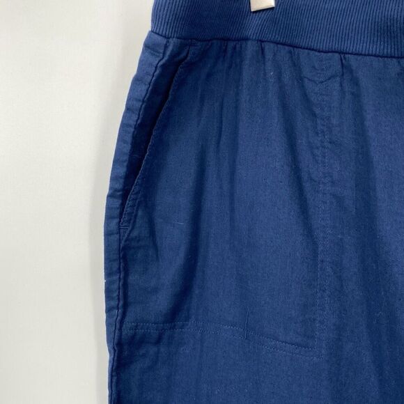 NWT J. Jill Women's Linen Cotton Pull On Drawstring Pants Indigo Blue XLT - Picture 3 of 13